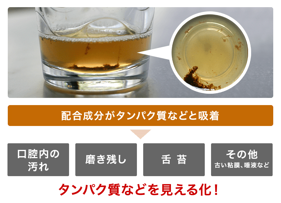 チャ葉エキスに含まれるカテキンがタンパク質と結合 タンパク質を固めて出す!